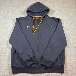 McLaren Formula 1 Racing Gray Team Full Zip Hoodie Men's Size Large EUC